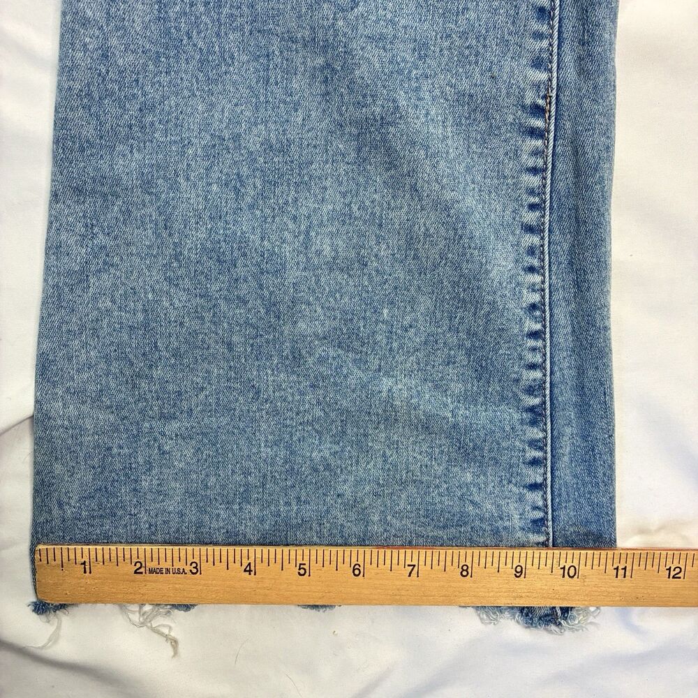 American Eagle Blue Jeans Super High Rise Flare Stretch Sz 2 Short Hippie Grunge - Picture 12 of 12